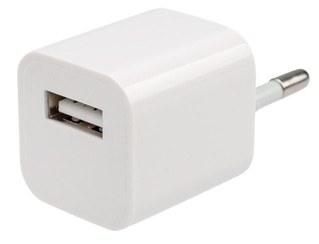 Зарядное устройство 18-1914 ∙ Сетевое зарядное устройство «Квадрат» iPhone USB (СЗУ) (1000 mA) белое Rexant ∙ кратно 10 шт