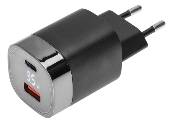 Зарядное устройство 18-2224 ∙ Сетевое зарядное устройство USB QC (30W) + Type C PD (33W), с дисплеем Rexant