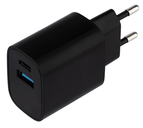 Зарядное устройство 16-0297 ∙ Сетевое зарядное устройство Rexant USB + Type-C, 5V, 2.4 A, черное