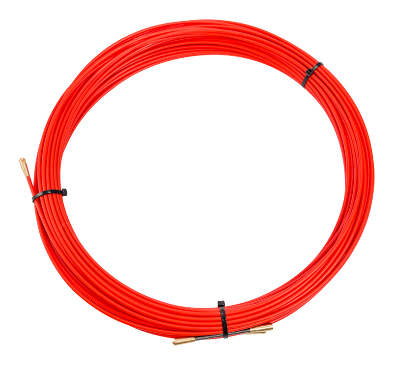 Протяжка 47-1025 ∙ Протяжка кабельная REXANT (мини УЗК в бухте), стеклопруток, d=3,5 мм, 25 м, красная