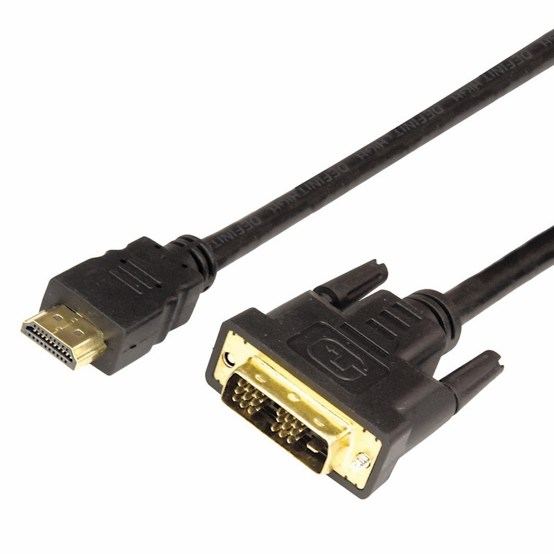 Шнур 17-6304 ∙ Шнур HDMI - DVI-D с фильтрами, длина 2 метра (GOLD) (PE пакет) REXANT ∙ кратно 10