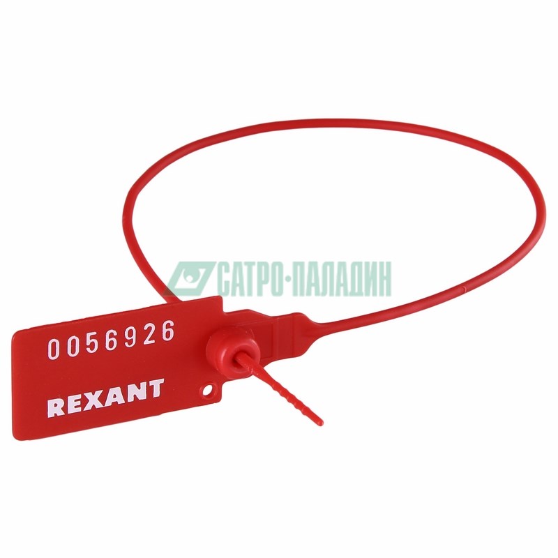 Маркер для кабеля 07-6131 ∙ Пломба пластиковая номерная 320 мм красная REXANT ∙ кратно 50 шт