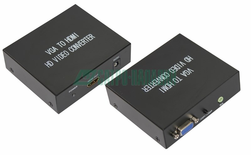 Конвертер 17-6907 ∙ Конвертер VGA + Стерео 3,5 мм на HDMI, металл REXANT