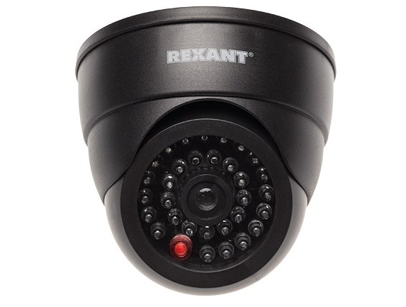 Муляж видеокамеры 45-0230 ∙ Муляж камеры REXANT, внутренний, купольный, черный