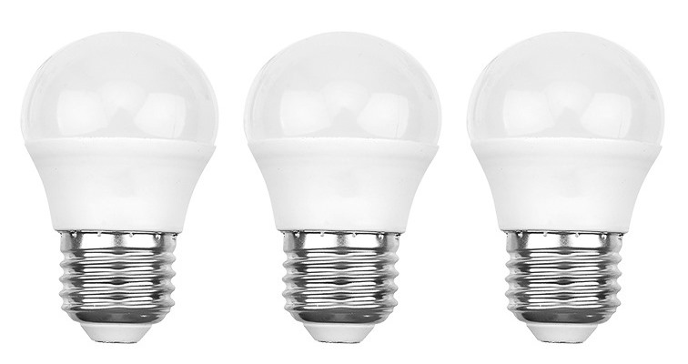 Лампа 604-035-3 ∙ Лампа светодиодная REXANT Шарик (GL) 7.5 Вт E27 713 Лм 4000 K нейтральный свет (3 шт./уп.) кратно 3 уп