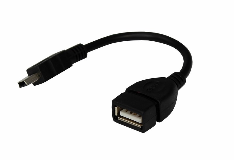 Шнур интерфейсный 18-1181 ∙ USB кабель OTG mini USB на USB шнур 0.15 м черный REXANT ∙ кратно 10 шт