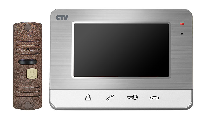 Комплект видеодомофона CTV-DP401 (серебро)
