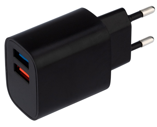 Зарядное устройство 16-0283 ∙ Сетевое зарядное устройство Rexant 2 x USB, 5V, 2.4 A, черное